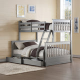 Haley II Gray Bunk Bed (Twin/Full) - Ornate Home