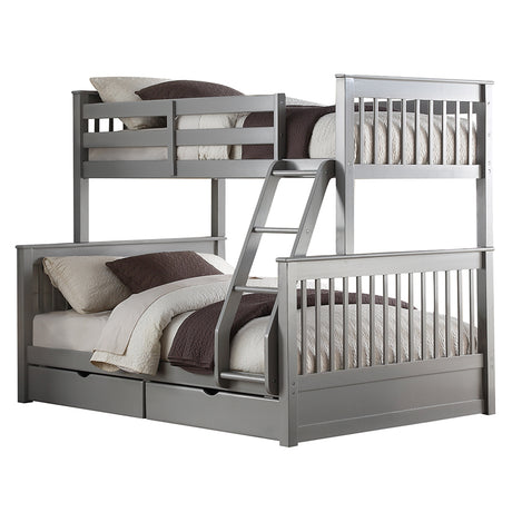 Haley II Gray Bunk Bed (Twin/Full) - Ornate Home