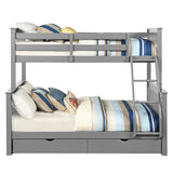Haley II Gray Bunk Bed (Twin/Full) - Ornate Home