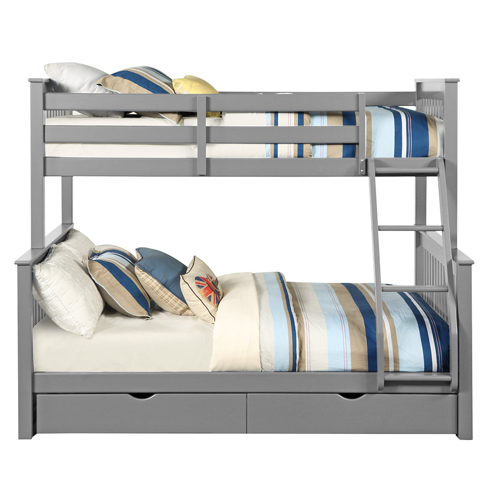 Haley II Gray Bunk Bed (Twin/Full) - Ornate Home