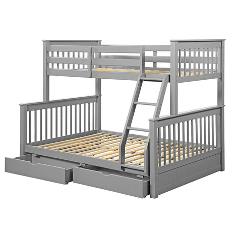 Haley II Gray Bunk Bed (Twin/Full) - Ornate Home