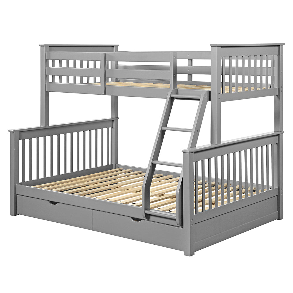 Haley II Gray Bunk Bed (Twin/Full) - Ornate Home