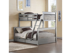 Haley II Gray Bunk Bed (Twin/Full) - Ornate Home