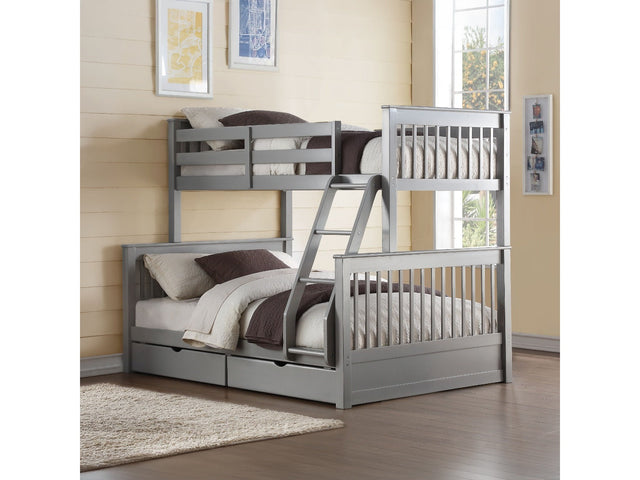Haley II Gray Bunk Bed (Twin/Full) - Ornate Home