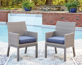 Half Moon Beach Blue/Gray Arm Chair With Cushion (Set of 2) - Ornate Home