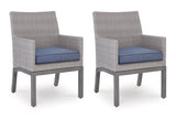 Half Moon Beach Blue/Gray Arm Chair With Cushion (Set of 2) - Ornate Home