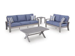 Half Moon Beach Blue/Gray Loveseat w/Cushion - Ornate Home