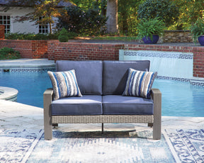 Half Moon Beach Blue/Gray Loveseat w/Cushion - Ornate Home