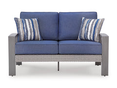 Half Moon Beach Blue/Gray Loveseat w/Cushion - Ornate Home