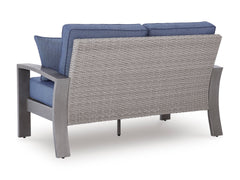 Half Moon Beach Blue/Gray Loveseat w/Cushion - Ornate Home