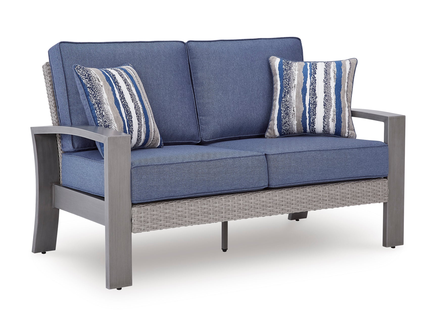 Half Moon Beach Blue/Gray Loveseat w/Cushion - Ornate Home