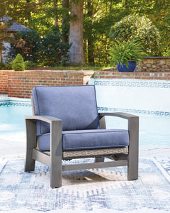 Half Moon Beach Blue/Gray Spring Lounge Chair - Ornate Home