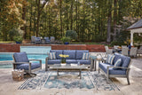 Half Moon Beach Blue/Gray Swivel Lounge w/ Cushion - Ornate Home