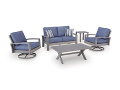 Half Moon Beach Blue/Gray Swivel Lounge w/ Cushion - Ornate Home