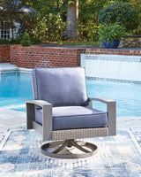 Half Moon Beach Blue/Gray Swivel Lounge w/ Cushion - Ornate Home