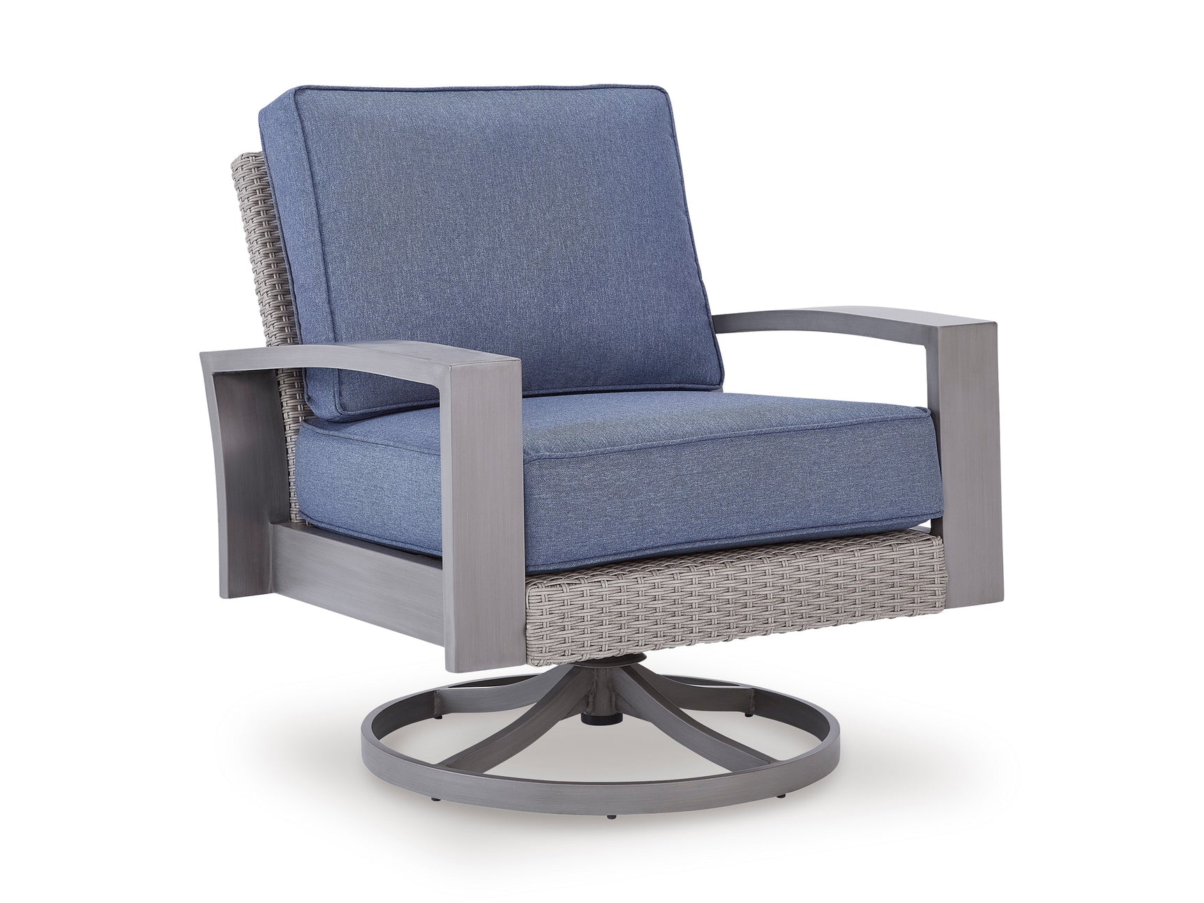 Half Moon Beach Blue/Gray Swivel Lounge w/ Cushion - Ornate Home