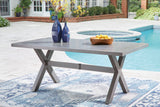 Half Moon Beach Gray RECT Dining Table w/UMB OPT - Ornate Home