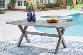 Half Moon Beach Gray RECT Dining Table w/UMB OPT - Ornate Home
