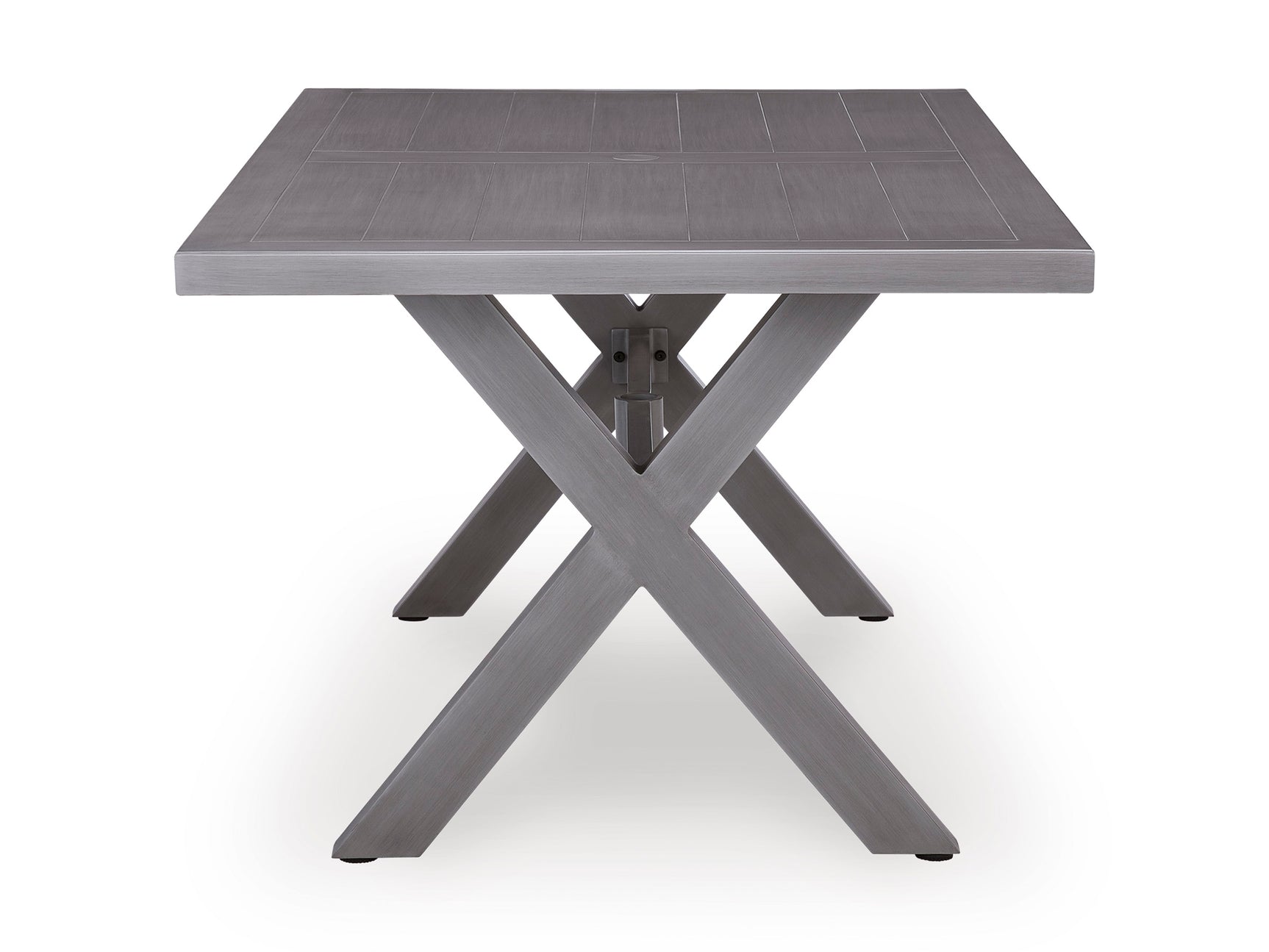 Half Moon Beach Gray RECT Dining Table w/UMB OPT - Ornate Home