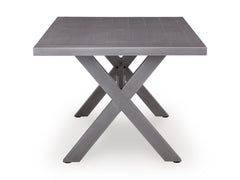Half Moon Beach Gray RECT Dining Table w/UMB OPT - Ornate Home