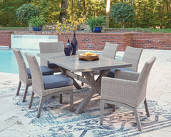 Half Moon Beach Gray RECT Dining Table w/UMB OPT - Ornate Home