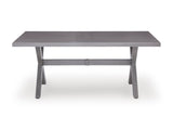 Half Moon Beach Gray RECT Dining Table w/UMB OPT - Ornate Home