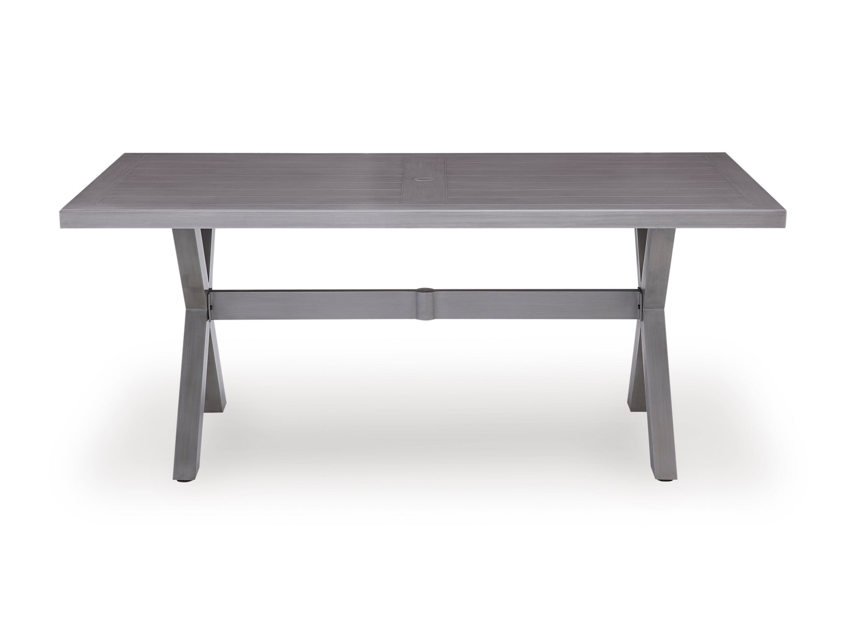 Half Moon Beach Gray RECT Dining Table w/UMB OPT - Ornate Home