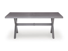 Half Moon Beach Gray RECT Dining Table w/UMB OPT - Ornate Home