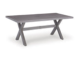 Half Moon Beach Gray RECT Dining Table w/UMB OPT - Ornate Home