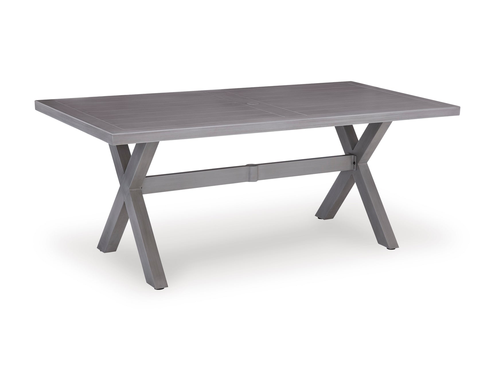 Half Moon Beach Gray RECT Dining Table w/UMB OPT - Ornate Home