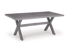 Half Moon Beach Gray RECT Dining Table w/UMB OPT - Ornate Home