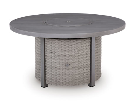 Half Moon Beach Gray Round Fire Pit Table - Ornate Home
