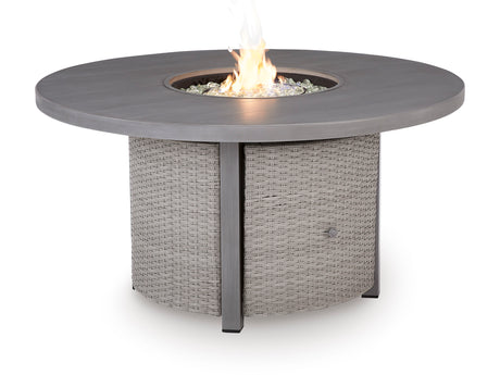 Half Moon Beach Gray Round Fire Pit Table - Ornate Home