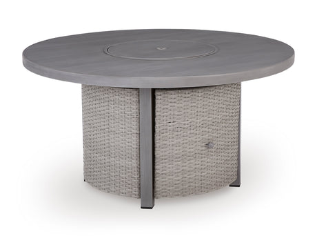 Half Moon Beach Gray Round Fire Pit Table - Ornate Home