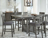 Hallanden Gray Counter Height Dining Room Set / 7pc - Ornate Home