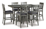 Hallanden Gray Counter Height Dining Room Set / 7pc - Ornate Home