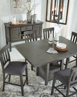 Hallanden Gray Counter Height Dining Table w/ Extension (Online Special Price) - Ornate Home