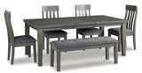 Hallanden Gray Dining Room Set / 6pc (Online Special Price) - Ornate Home
