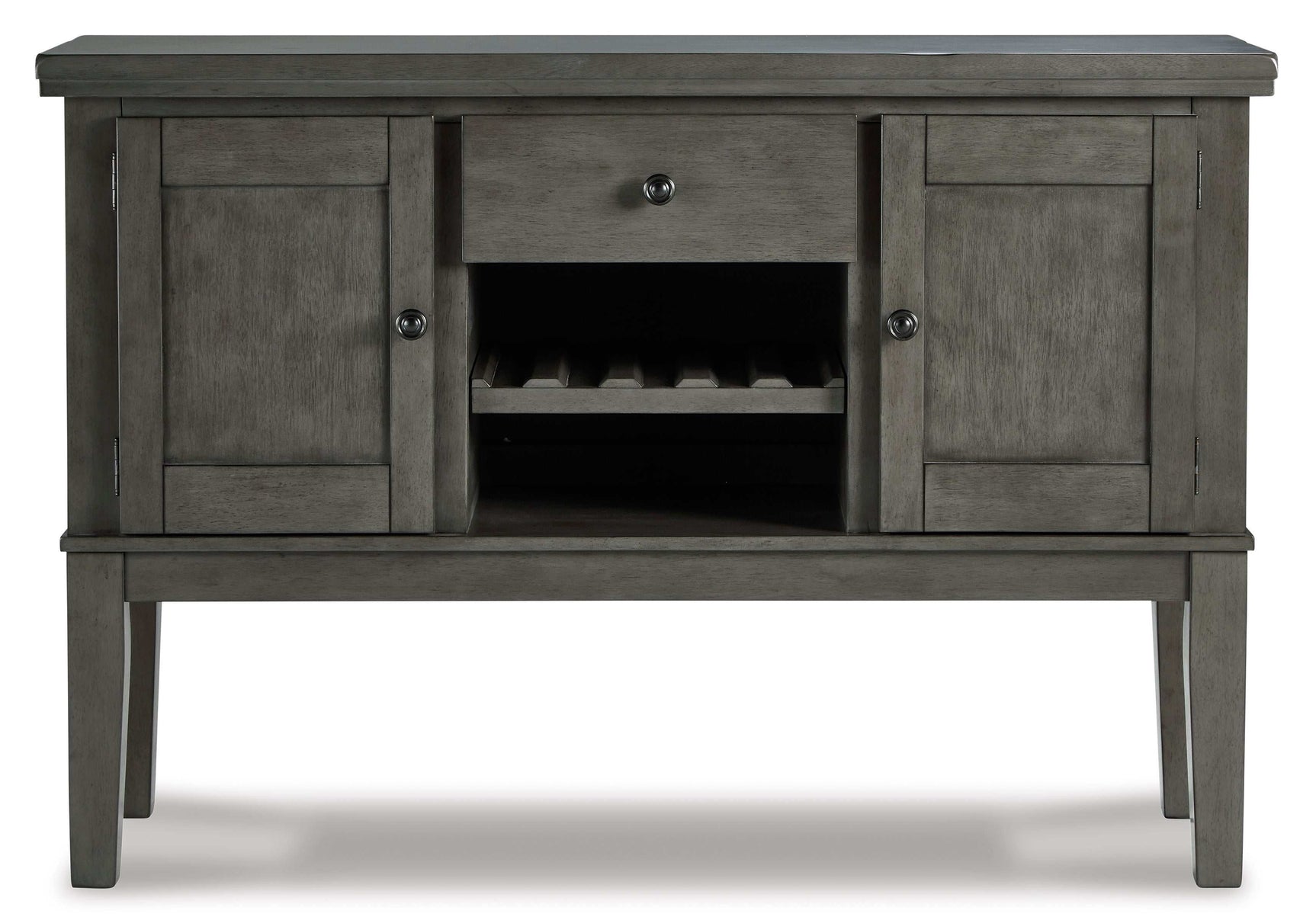 Hallanden Gray Dining Room Set w/ Storage Sideboard / 8pc (Online Special Price) - Ornate Home