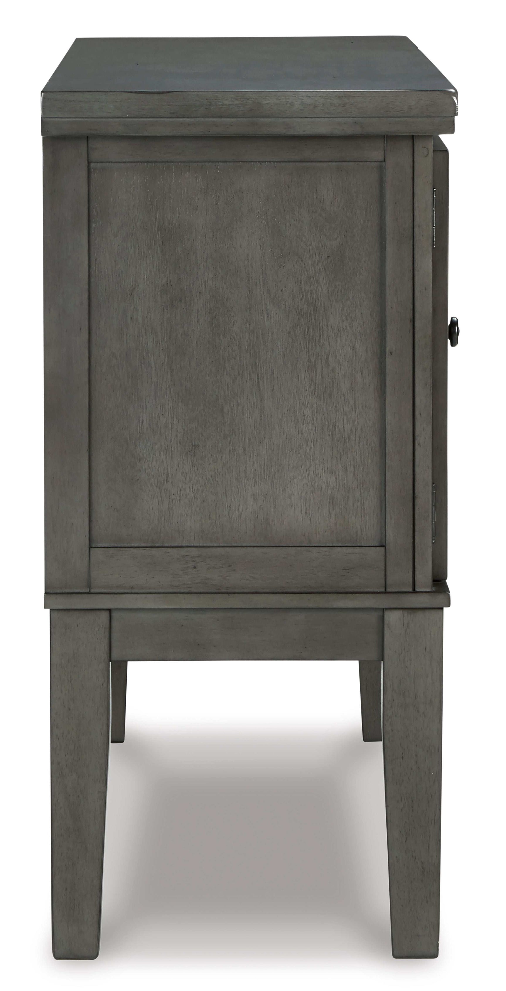 Hallanden Gray Dining Room Set w/ Storage Sideboard / 8pc (Online Special Price) - Ornate Home