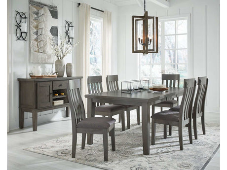 Hallanden Gray Dining Room Set w/ Storage Sideboard / 8pc - Ornate Home
