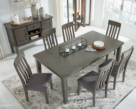 Hallanden Gray Dining Room Set w/ Storage Sideboard / 8pc - Ornate Home