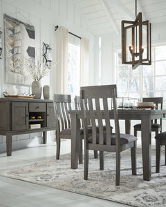 Hallanden Gray Dining Room Set w/ Storage Sideboard / 8pc - Ornate Home