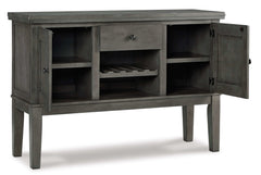 Hallanden Gray Dining Room Set w/ Storage Sideboard / 8pc - Ornate Home