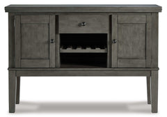Hallanden Gray Dining Room Set w/ Storage Sideboard / 8pc - Ornate Home