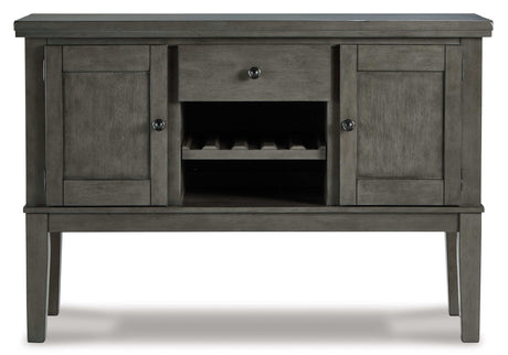 Hallanden Gray Dining Room Set w/ Storage Sideboard / 8pc - Ornate Home