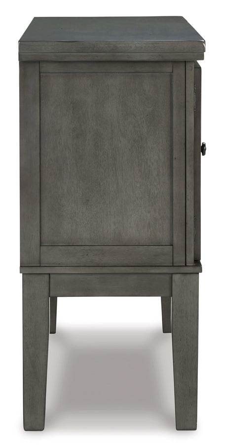 Hallanden Gray Dining Room Set w/ Storage Sideboard / 8pc - Ornate Home