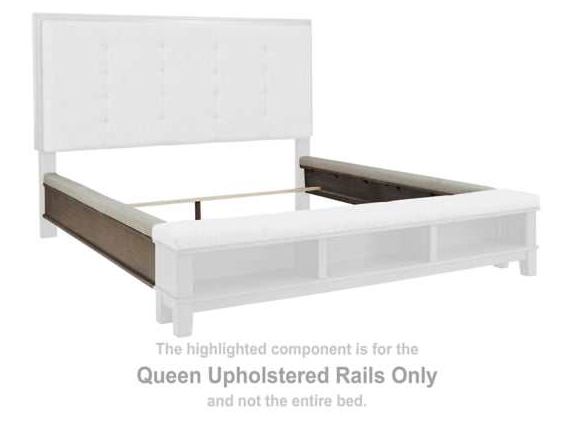 Hallanden Gray Queen Uph. Rails B649-96 - Ornate Home