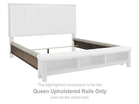 Hallanden Gray Queen Uph. Rails B649-96 - Ornate Home