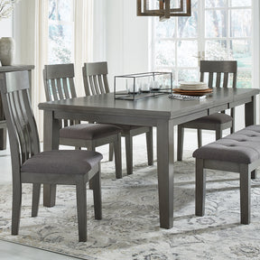 Hallanden Two-tone Gray Dining Table, 4 Chairs, and Bench (Online Special Price) - Ornate Home
